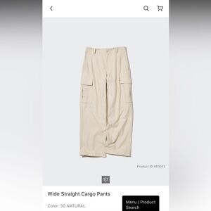 Uniqlo Wide Straight Cargo Pants Size XS